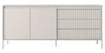 Kommode Sideboard SENSO 187 cm Beige, Riffeloptik, Push-to-Open, Modern