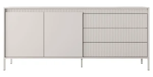 Kommode Sideboard SENSO 187 cm Beige, Riffeloptik, Push-to-Open, Modern
