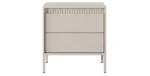 Nachttisch Nachtkonsole SENSO 53 cm Beige, mit Schublade, Riffeloptik