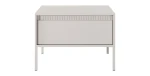 Couchtisch Wohnzimmertisch SENSO 68x68 cm Beige, mit Schublade, Riffeloptik