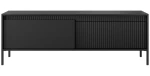 TV-Lowboard Fernsehtisch SENSO 153 cm Schwarz, Riffeloptik, Push-to-Open, Modern