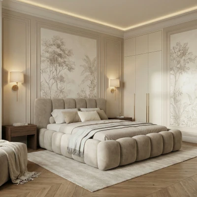 Design Bubble Bett DALLAS Slim 180x200 cm Samt mit Bettkasten