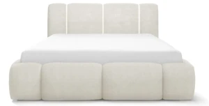 Polsterbett BIANCO 160x200 cm mit LED-Beleuchtung & Bettkasten Metallrahmen