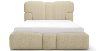 Premium Polsterbett MONTI 140x200 cm LED-Beleuchtung extra hohes Kopfteil