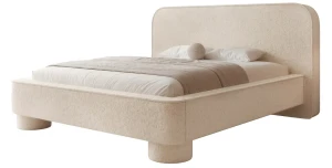 Premium Polsterbett NUVOLA 140x200 cm überbreites Kopfteil mit Bettkasten