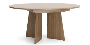 Runder Esstisch ELENA ausziehbar 120-160 cm Eiche Japandi Design