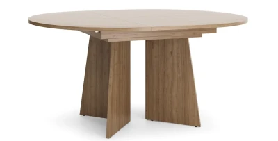 Runder Esstisch ELENA ausziehbar 120-160 cm Eiche Japandi Design