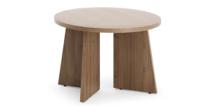 Runder Couchtisch ELENA 58 cm Eiche Beistelltisch Japandi Wohnzimmertisch