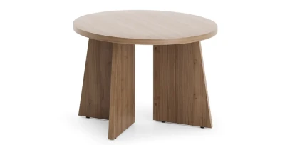 Runder Couchtisch ELENA 58 cm Eiche Beistelltisch Japandi Wohnzimmertisch