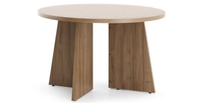 Runder Couchtisch ELENA 75 cm Eiche Beistelltisch Japandi Wohnzimmertisch