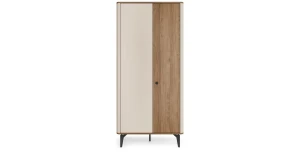 Kleiderschrank ELENA 88 cm Eiche 2-türig Japandi Drehtürenschrank Garderobe