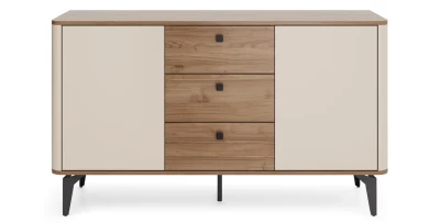 Kommode ELENA 140 cm Eiche Sideboard 2 Türen 3 Schubladen Japandi Anrichte