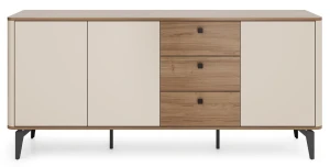XXL Kommode ELENA 180 cm Eiche Sideboard 3 Türen 3 Schubladen Japandi