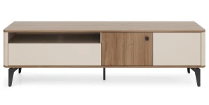 TV Lowboard ELENA 180 cm Eiche Fernsehtisch Japandi TV-Schrank 2 Türen 1 Schublade