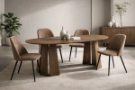 tisch-221/2-Ausziehbarer-Esstisch-AURA Ø -100/180-cm –Geometrisches-Design-(Farbwahl)