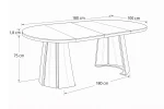 tisch-221/2-Ausziehbarer-Esstisch-AURA Ø -100/180-cm –Geometrisches-Design-(Farbwahl)