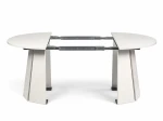 tisch-221/2-Ausziehbarer-Esstisch-AURA Ø -100/180-cm –Geometrisches-Design-(Farbwahl)