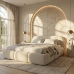 Polsterbett-OHIO-SLIM-180x200- cm-Bouclé-Chunky-Design-mit-Bettkasten