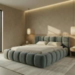 Designer-Polsterbett-BOSTON-SLIM-140x200-cm-aus-Samt–Low-Seating-Bett-mit-95cm-Kopfteil
