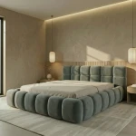 Designer-Polsterbett-BOSTON-SLIM-140x200-cm-aus-Samt–Low-Seating-Bett-mit-95cm-Kopfteil