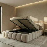 Super-King-Size-Polsterbett-BOSTON-SLIM-200x200--aus-Velours-Samt–Familienbett-mit-hohem-Kopfteil