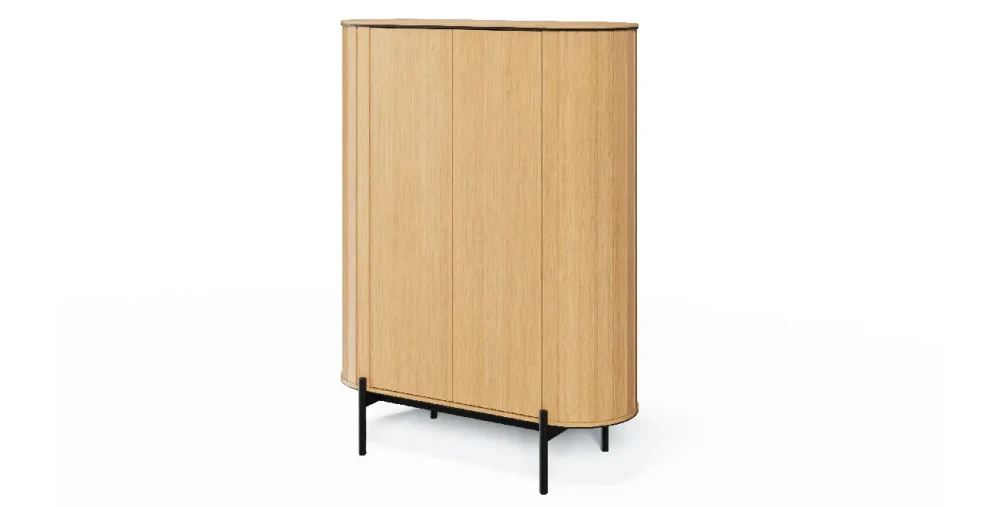 Highboard-ROTTO-RT-01-(107 cm)–Eiche Vincenza-&amp;-Eukalyptus-|-Riffel-Design