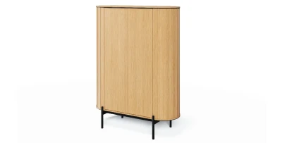 Highboard ROTTO RT-01 (107 cm) – Eiche Vincenza & Eukalyptus | Riffel-Design