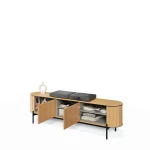 XXL-TV-Lowboard-ROTTO-RT-06-(200 cm)–Eiche-Vincenza-&-Eukalyptus-|-Riffel-Optik