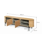 XXL-TV-Lowboard-ROTTO-RT-06-(200 cm)–Eiche-Vincenza-&-Eukalyptus-|-Riffel-Optik