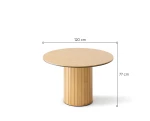 Runder-Esstisch-ROTTO-RT-09-(120 cm)–Eiche-Vincenza-|-Säulentisch-Riffel-Optik