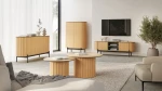 Runder-Esstisch-ROTTO-RT-09-(120 cm)–Eiche-Vincenza-|-Säulentisch-Riffel-Optik