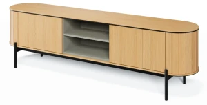 XXL-TV-Lowboard ROTTO RT-06 (200 cm) – Eiche Vincenza & Eukalyptus | Riffel-Optik