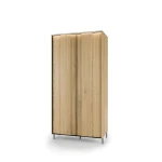 Design-Kleiderschrank-TIVOLI-TI-01-(99 cm)–Torro-Cremona-Eiche-&-Schwarz-mit-Beleuchtung