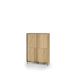 Highboard-Kommode-TIVOLI-TI-03-(99 cm)–Torro-Cremona-Eiche-&-Schwarz-mit-Beleuchtung