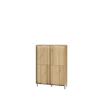 Highboard-Kommode-TIVOLI-TI-03-(99 cm)–Torro-Cremona-Eiche-&-Schwarz-mit-Beleuchtung