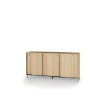 Sideboard-TIVOLI-TI-04-(167 cm)–Torro-Cremona-Eiche-&-Schwarz-mit-LED-Beleuchtung