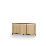 Sideboard-TIVOLI-TI-04-(167 cm)–Torro-Cremona-Eiche-&-Schwarz-mit-LED-Beleuchtung