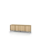 TV-Lowboard-TIVOLI-TI-05-(167 cm)–Torro-Cremona-Eiche-&-Schwarz-mit-LED-Beleuchtung