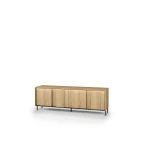 TV-Lowboard-TIVOLI-TI-05-(167 cm)–Torro-Cremona-Eiche-&-Schwarz-mit-LED-Beleuchtung