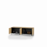 TV-Lowboard-TIVOLI-TI-05-(167 cm)–Torro-Cremona-Eiche-&-Schwarz-mit-LED-Beleuchtung