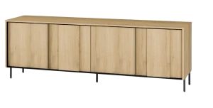 TV-Lowboard TIVOLI TI-05 (167 cm) – Torro Cremona Eiche & Schwarz mit LED-Beleuchtung