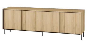 TV-Lowboard TIVOLI TI-05 (167 cm) – Torro Cremona Eiche & Schwarz mit LED-Beleuchtung