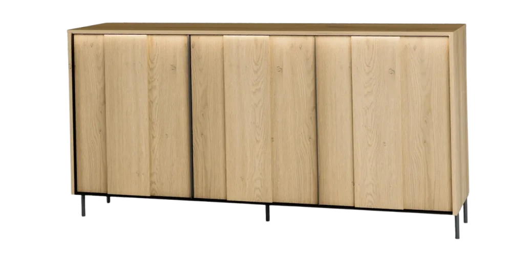 Sideboard-TIVOLI-TI-04-(167 cm)–Torro-Cremona-Eiche-&amp;-Schwarz-mit-LED-Beleuchtung