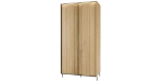 Design-Kleiderschrank-TIVOLI-TI-01-(99 cm)–Torro-Cremona-Eiche-&amp;-Schwarz-mit-Beleuchtung