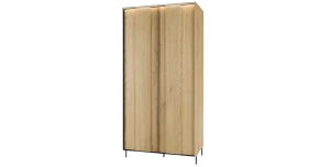 Design-Kleiderschrank TIVOLI TI-01 (99 cm) – Torro Cremona Eiche & Schwarz mit Beleuchtung