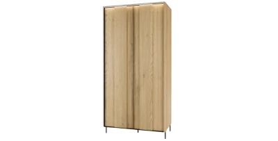 Design-Kleiderschrank TIVOLI TI-01 (99 cm) – Torro Cremona Eiche & Schwarz mit Beleuchtung