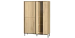 Design-Kleiderschrank-TIVOLI-TI-01-(99 cm)–Torro-Cremona-Eiche-&amp;-Schwarz-mit-Beleuchtung