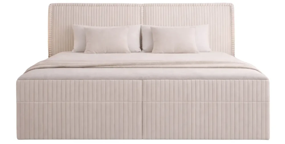 Boxspringbett-140x200-Cord-mit-Bettkasten-&-Topper-COSTA