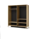 Design-Kleiderschrank-SNUGLY-SU-01-(201-cm)-Geölte-Eiche-&-Schwarz-mit-Spiegel