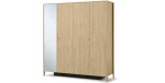 Design-Kleiderschrank-SNUGLY-SU-01-(201-cm)-Geölte-Eiche-&-Schwarz-mit-Spiegel